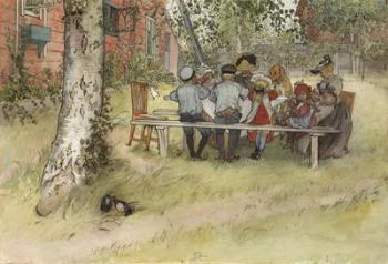 Breakfast under the Big Birch, from 'A Home' series, c.1895 (w/c on paper) | Obraz na stenu