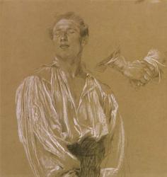 Portrait study of a man in a white shirt | Obraz na stenu