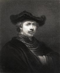 Rembrandt Harmens van Rijn (1606-69) from 'The Gallery of Portraits', published 1833 (engraving) | Obraz na stenu