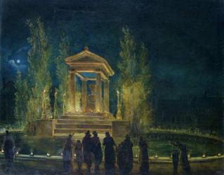 The Cenotaph of Jean Jacques Rousseau (1712-78) in the Tuileries, Paris, 1794 (oil on canvas) | Obraz na stenu