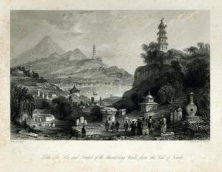 Lake See-Hoo and the Temple of the Thundering Winds, from the Vale of Tombs, engraved by J.C. Bentley, 1843 (steel engraving) | Obraz na stenu