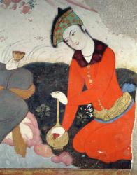 Courtier at the Court of Shah Abbas I (fresco) (detail) | Obraz na stenu