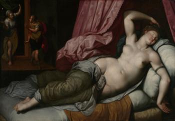 Paris Being Admitted to the Bedchamber of Helen, c.1585-90 (oil on canvas) | Obraz na stenu