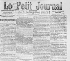 Front page of 'Le Petit Journal', telling of the resignation of Patrice de MacMahon, 1 February 1879 (newsprint) | Obraz na stenu