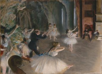 The Rehearsal of the Ballet on Stage, c.1878-79 (pastel on paper) | Obraz na stenu