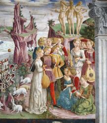 The Triumph of Venus: April from the Room of the Months, detail of a group of musicians, c.1467-70 (fresco) | Obraz na stenu