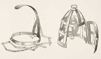 Scolds bridles, probably dating from 17th century, from 'The National and Domestic History of England' by William Hickman Smith Aubrey (1858-1916) published London, c.1890 (litho) | Obraz na stenu