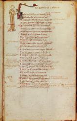 Ms 19 fol.47 Page of text with a historiated initial, from 'L'Art d'Aimer' by Ovid (43-17 BC) (vellum) | Obraz na stenu