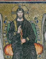 Christ enthroned with the angels (mosaic) (detail of 344548) | Obraz na stenu