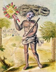 Penitent man in India with plaited hair, from 'Usages Indiens', 1688 (w/c on paper) | Obraz na stenu