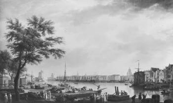 Port of La Rochelle, seen from the small shore, 1762 (oil on canvas) | Obraz na stenu