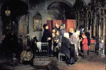 Before the Confession, 1877 (oil on canvas) | Obraz na stenu