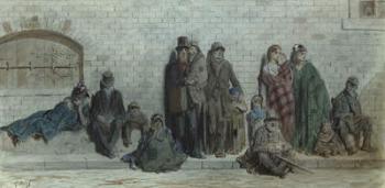 London Street Scene, c.1868-72 (w/c & gouache on paper) | Obraz na stenu