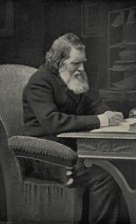 John Ruskin (1819-1900) in his study (litho) | Obraz na stenu