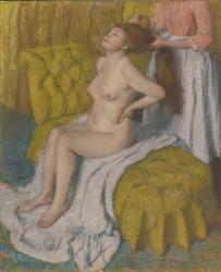 Woman Having Her Hair Combed, c.1886-88 (pastel on light green wove paper attached to pulpboard mount) | Obraz na stenu