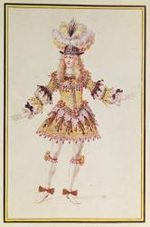 Costume design for male dancer, c.1660 (pen, ink, w/c & gold on pape) | Obraz na stenu