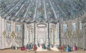 Interior View of the elegant music room in Vauxhall Gardens, engraved by H. Roberts, 1752 (hand coloured engraving) | Obraz na stenu