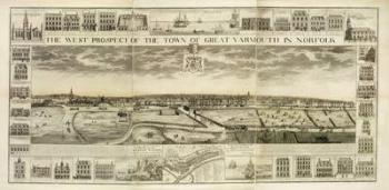 The West Prospect of the Town of Great Yarmouth in Norfolk, engraved by John Harris (fl.1686-1740) (engraving) (see also 241066-68) | Obraz na stenu