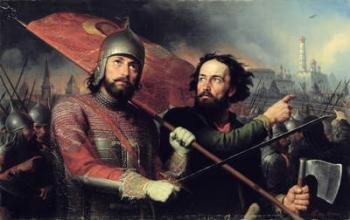 The National Uprising of Kuzma Minin (d.1616) and Count Dmitry Pozharsky (1578-1642) 1850 (oil on canvas) | Obraz na stenu
