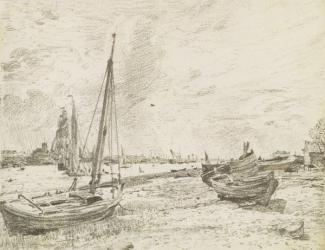 Shipping on the Thames, c.1818 (graphite on paper) | Obraz na stenu