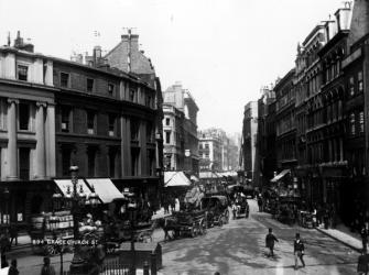 Gracechurch Street, London, c.1890 (b/w photo) | Obraz na stenu