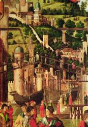 Detail of the Meeting of Etherius and Ursula and the Departure of the Pilgrims, from the St. Ursula Cycle, c.1490-96 (oil on canvas) (detail of 56472) | Obraz na stenu