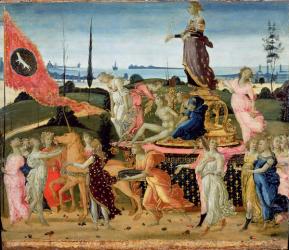 Triumph of Chastity, inspired by 'Triumphs' by Petrarch (1304-74) (oil on panel) (see 194159 for detail) | Obraz na stenu