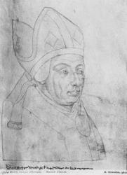 Ms 266 fol.97 David, bishop of Utrecht, from 'The Recueil d'Arras' (red chalk on paper) (b/w photo) | Obraz na stenu