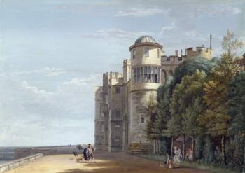 The North Terrace, Windsor Castle, looking East (w/c on paper) | Obraz na stenu