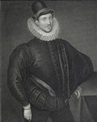 Portrait of Fulke Greville (1554-1628) 1st Baron Brooke, from 'Lodge's British Portraits', 1823 (engraving) | Obraz na stenu