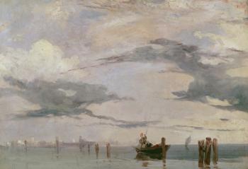 View of the Lagoon near Venice, 1826 (oil on canvas) | Obraz na stenu