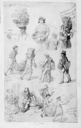 London Street Vendors: The Cries of London, 1843 (pencil on paper) | Obraz na stenu