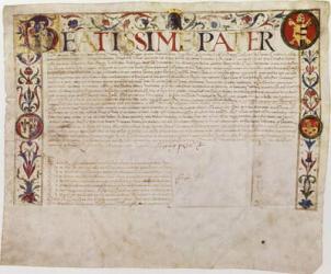 A petition from the German banking family Fugger to Pope Alexander VI (pen & ink on vellum) | Obraz na stenu
