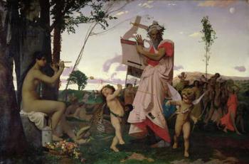 Anacreon, Bacchus and Aphrodite, 1848 (oil on canvas) | Obraz na stenu