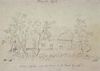 Cottage at East Bergholt, with a well (drawing) | Obraz na stenu