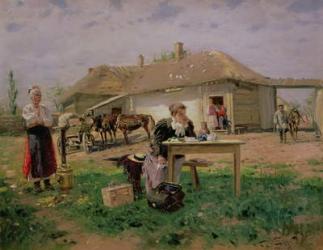 Arrival of a School Mistress in the Countryside, 1897 (oil on canvas) | Obraz na stenu
