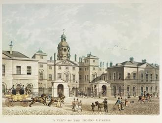 A view of the Horse Guards from Whitehall engraved by J.C Sadler (coloured engraving) | Obraz na stenu