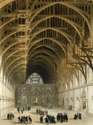 Westminster Hall, engraved by J. Bluck (fl.1791-1831) pub. by R. Ackermann, 1809 (coloured aquatint) | Obraz na stenu