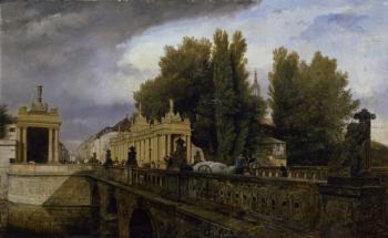 The Konigsbrucke on Konigsstrasse, Berlin, 1835 (oil on canvas) | Obraz na stenu