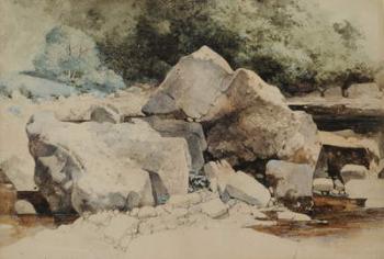Rocks in a Mountain Stream, 1840-58 (w/c on paper) | Obraz na stenu
