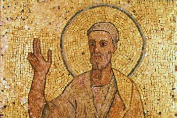 St. Peter, from the Crypt of St. Peter, c.700 AD (mosaic) (see also 151555) | Obraz na stenu