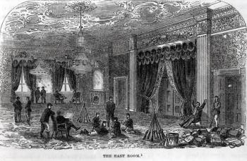 East Room of the White House During the Civil War, from 'A Pictorial History of the Civil War' (engraving) (b&w photo) | Obraz na stenu