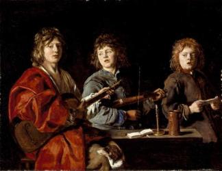 Three Young Musicians, c.1630 (oil on wood) | Obraz na stenu