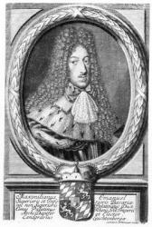 Maximilian II Emanuel (1662-1726), engraved by Leonard II Heckenauer (1650/60-c.1704) (engraving) (b/w photo) | Obraz na stenu