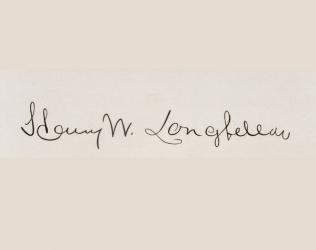 Signature of Henry Wadsworth Longfellow (litho) | Obraz na stenu
