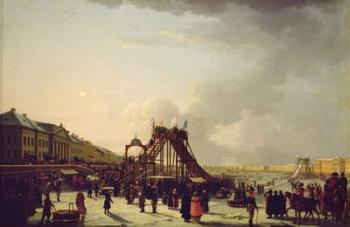The rollercoasters on the Neva in St. Petersburg, 1803 (oil on canvas) | Obraz na stenu