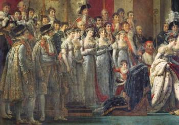 The Consecration of the Emperor Napoleon I and the Coronation of Empress Joséphine in Notre-Dame Cathedral, 2nd December 1804 (detail of the left section depicting the ladies in waiting and the chamberlains), 1805-07 (oil on canvas) | Obraz na stenu