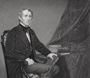 Portrait of John Tyler (1790-1862) (litho) (detail of 254657) | Obraz na stenu