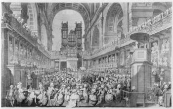 Thanksgiving at St. Paul's for George III's (1738-1820) Recovery from Illness (engraving) (b/w photo) | Obraz na stenu