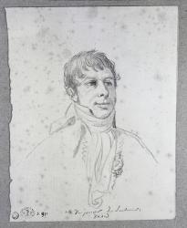 Count Francois Arnail de Jaucourt (1757-1852) (pencil on paper) (b/w photo) | Obraz na stenu